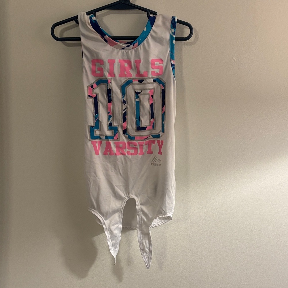 RBX Performance Tank Top - White with Pink and Blue Accents